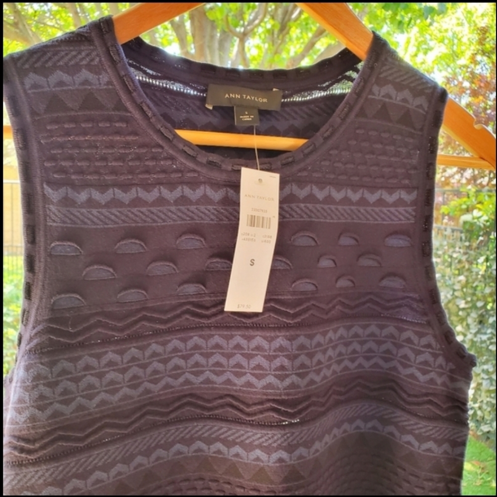NWT Ann Taylor Blue Sleeveless Top S